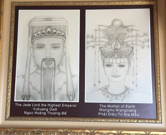 Father und Mother Buddha Zeichnung